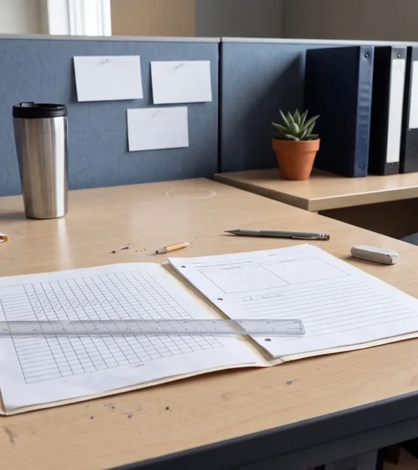 An open student file with an attendance roster and a ruler on a financial aid office desk